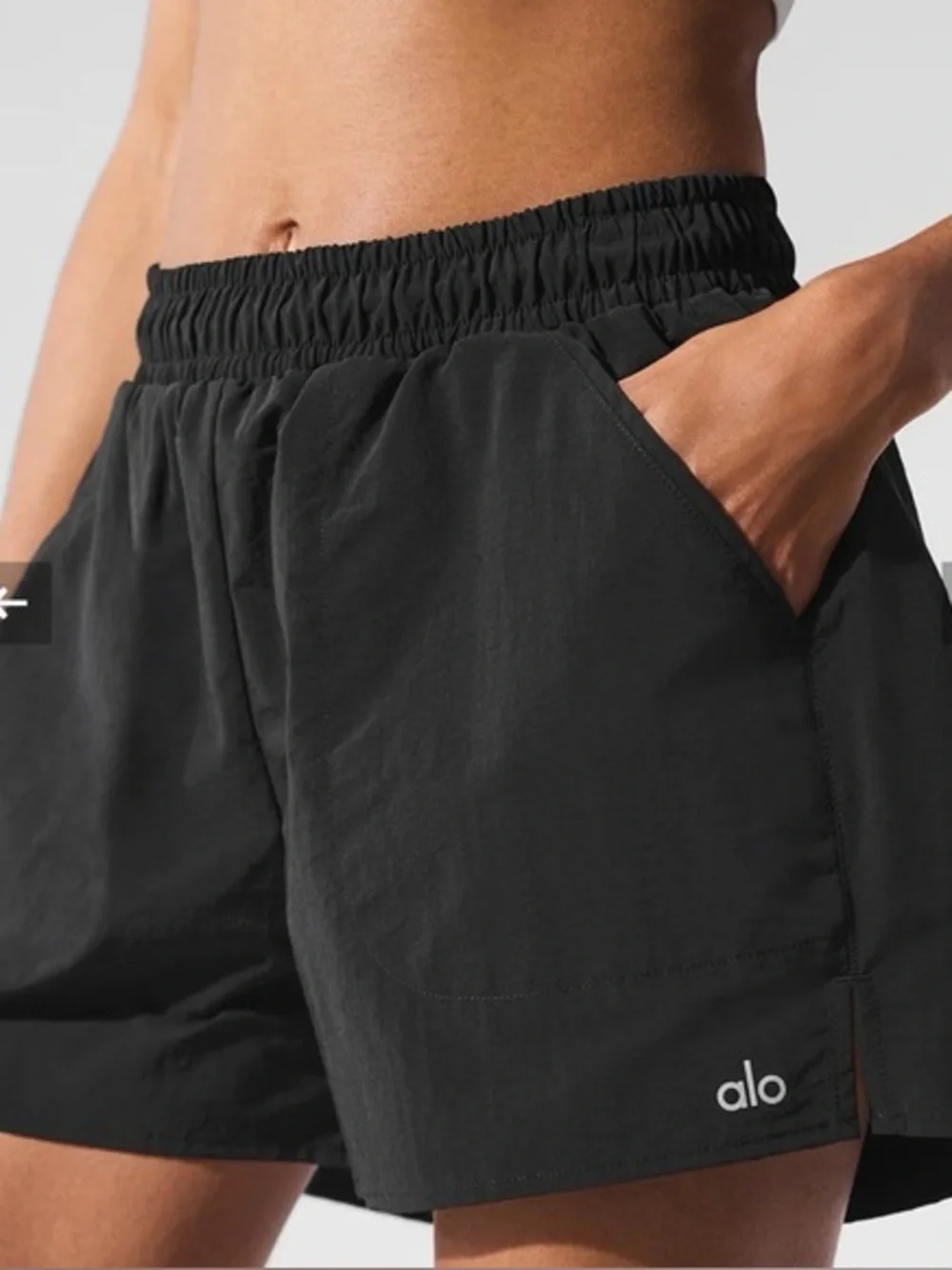 ALO Yoga Black Alumni Shorts, Small